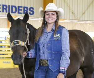 Hannah Spring and horse Jet 2 - Natl Rodeo Breakaway Roper SU17